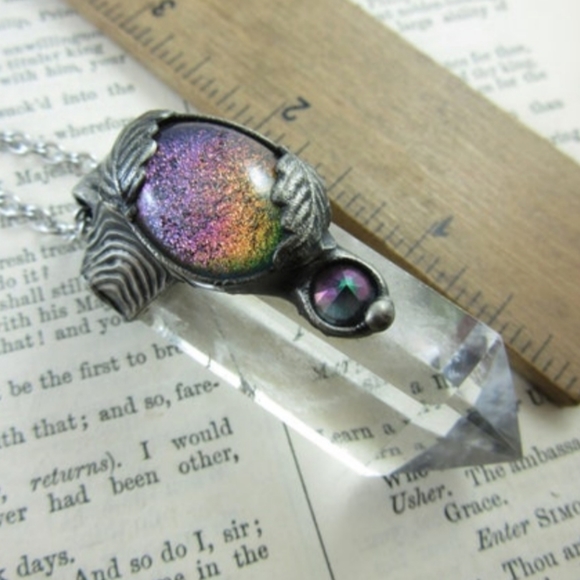 Quartz & Dichroic Glass Pendant - Picture 2 of 3